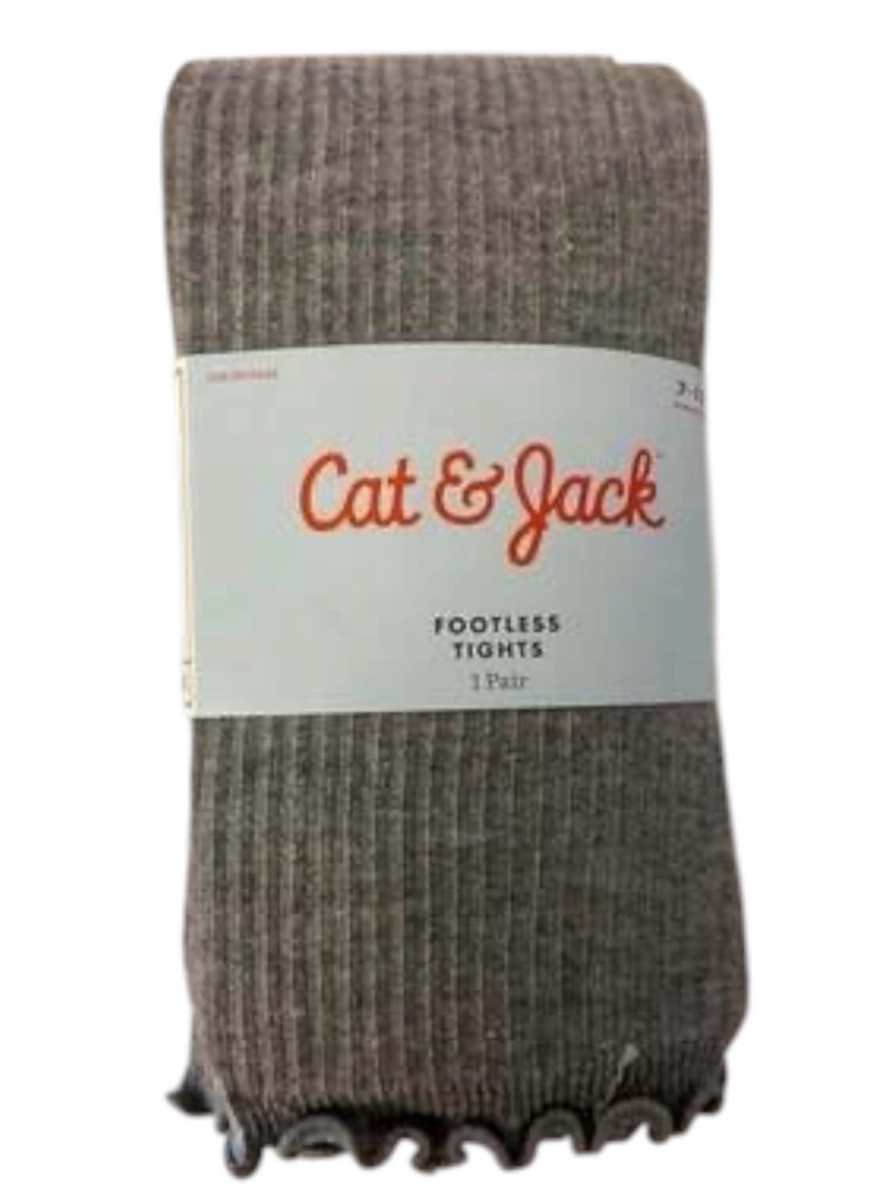 Girl’s Cat & Jack Ribbed Footless Tights in Heather Gray Size 7-10